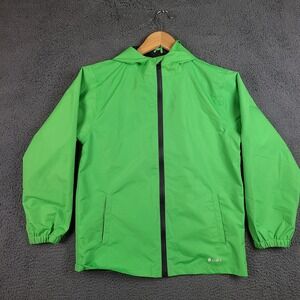 Oaki Kids Green Rain Jacket Hooded Waterproof Shell Outdoor Adventure Size 10/11